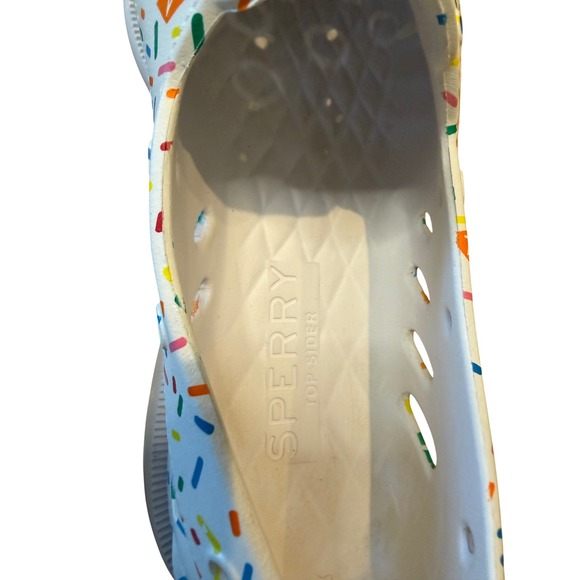 Sperry Authentic Original Float Boat Shoes White Multi Sprinkle Print Mens 9 - Picture 13 of 16